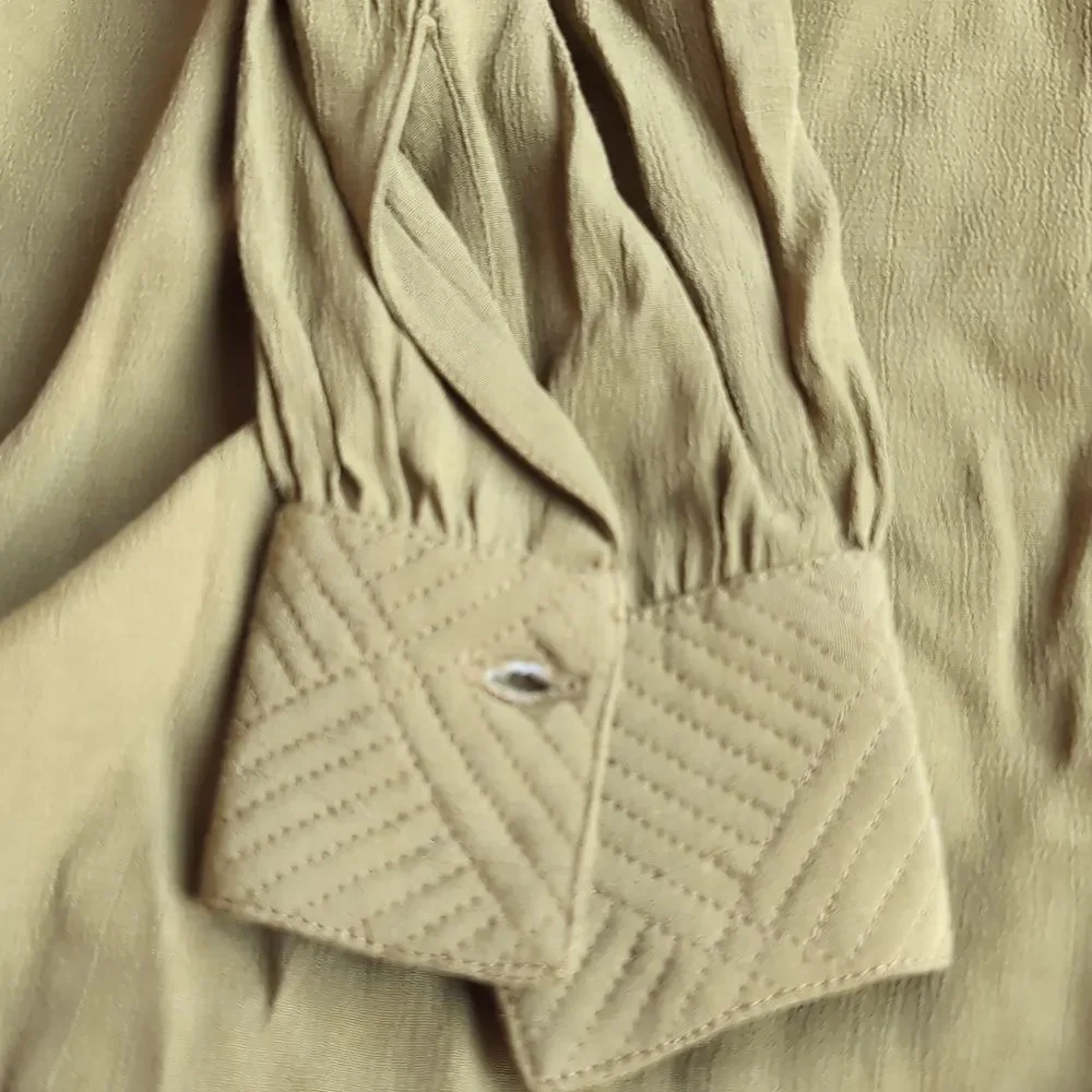 Masai Copenhagen Olive Green 💚 Shirt Dress Button Down M W Slits - Picture 4 of 10